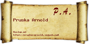Pruska Arnold névjegykártya